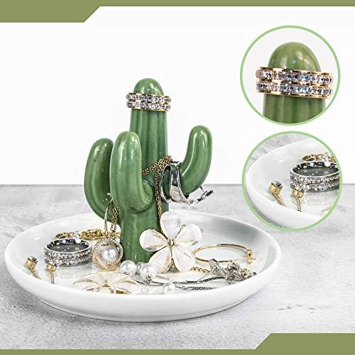 OSOPOLA Ceramic Cactus Jewelry Tray Ring Holder Dish Key Tray