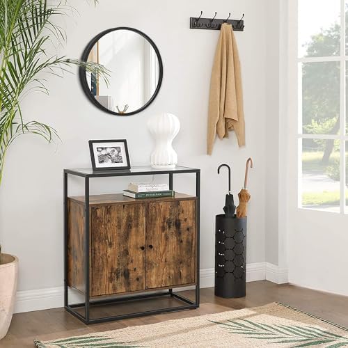 JJUUYOU Round Wall Mirror Black Circular Mirror for Bathroom Vanity Mirror Small Wall Circle for Wall Metal Frame Make up Entryway Living Room Bedroom Dorm Decorative