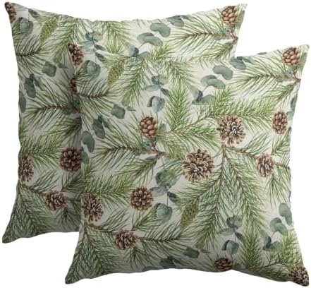 Winter Floral Pillow Covers 18x18 Inch 2Pcs