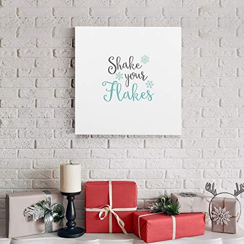 Renditions Gallery Abstract Christmas Artwork Prints for Home Decor Shake Your Flakes Canvas Wall Art for Bedroom Dining Office Kitchen Decorations - 16"X16" LT05