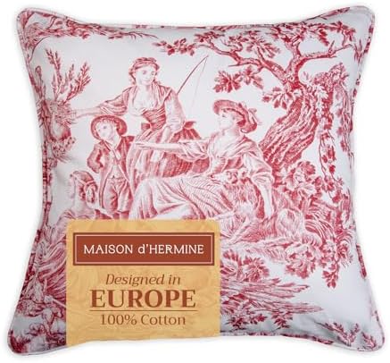 Maison d' Hermine Throw Pillow Covers 100% Cotton (18" x 18" - Pack of 1)