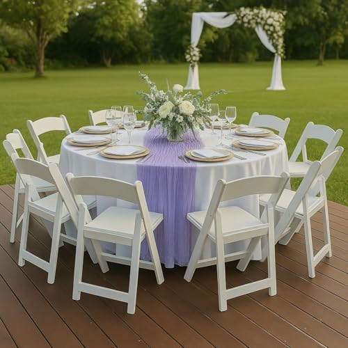 6 Pack Lilac 10FT Purple Cheesecloth Table Runner –120 Inch Boho Gauze Table Runners for Spring Wedding, Birthday, Fairy Garden Bridal Shower Decor