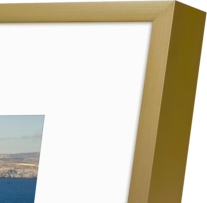 Frametory 12 Pack 12x16 Aluminum Frame with Mat for 8.5x11 Photo, Gold