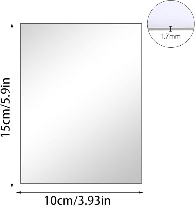 4'' x 6'' x 0.07'' Acrylic Mirror Tiles for Wall Decor, 10Pcs | Rectangular Wall Mirror Sheet with Adhesive Stickers for Bathroom, Bedroom, Living Room, Home, Tables Centerpieces Decor
