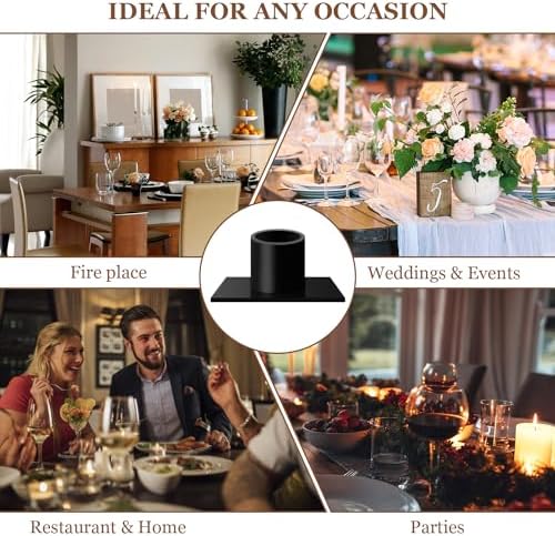 GUTE Taper Candle Holder Matte Black Iron Candlestick Decor Farmhouse 8Pcs