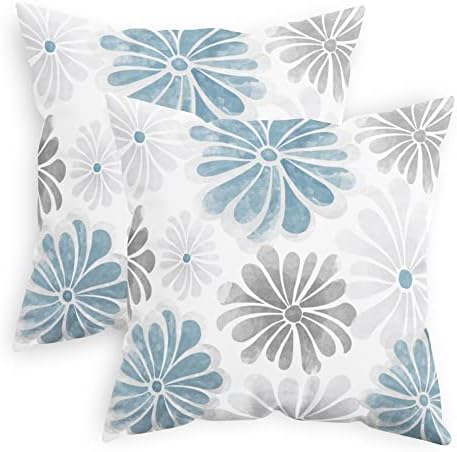 CaliTime Decorative Couch Throw Pillow Covers, 22 X 22 Inches, Smoke Blue