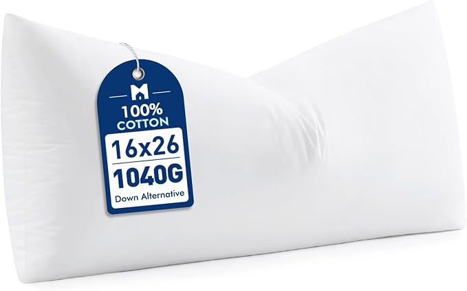 MIULEE 16x26 Down Alternative Pillow Insert, Soft Throw Pillow for Sofa Bed | Fluffy and Firm Pillow, for Couch Bed Sofa