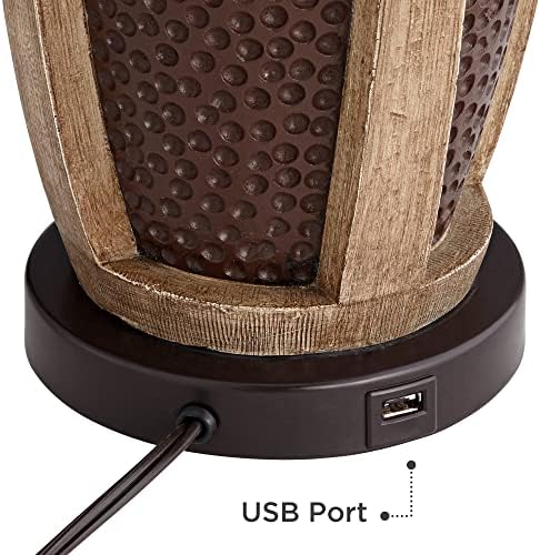 Parker 28 1/2" Tall Table Lamp USB Bronze Brown + Round + Acrylic Risers