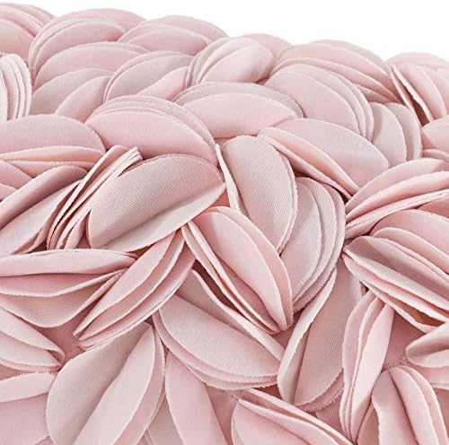 KINGROSE 3D Flower Throw Pillow Cover, 12 X 20 Inches, Velvet, Pink