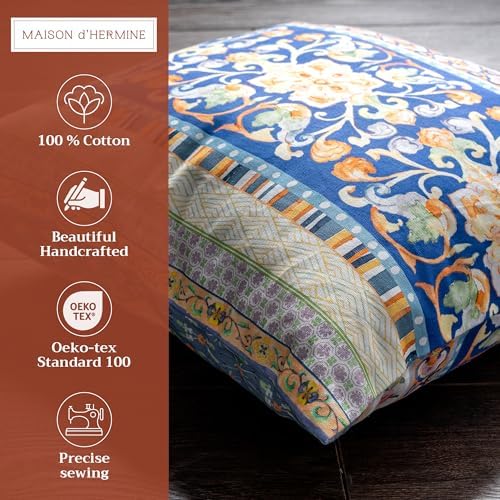 Maison d' Hermine Throw Pillow Covers 100% Cotton (18" x 18" - Pack of 1)