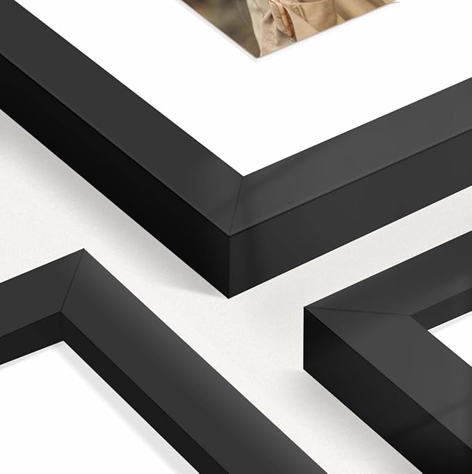 9x12 Picture Frame Sef of 10, for Wall Gallery Decor, Black | Display Pictures 6x8 with Mat or 9 x 12 Without Mat, Photo Frame Collage, Wall Mounted