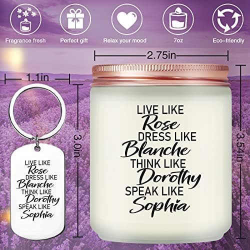 Maybeone Golden Girls Merchandise - Live Like Rose Lavender Scented Candle for Her - The Golden Girls Gifts for Women