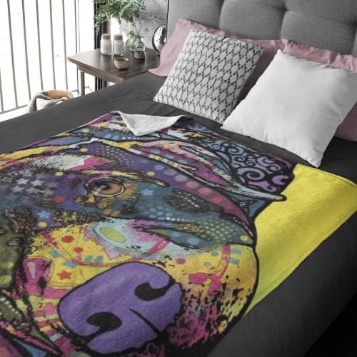 Dawhud Direct Colorful Dog Fleece Blanket for Bed, 50 x 60 inches Dean Russo Labrador Fleece Throw Blanket for Women, Men and Kids - Super Soft Plush Dog Blanket Throw Plush Blanket for Dog Lovers
