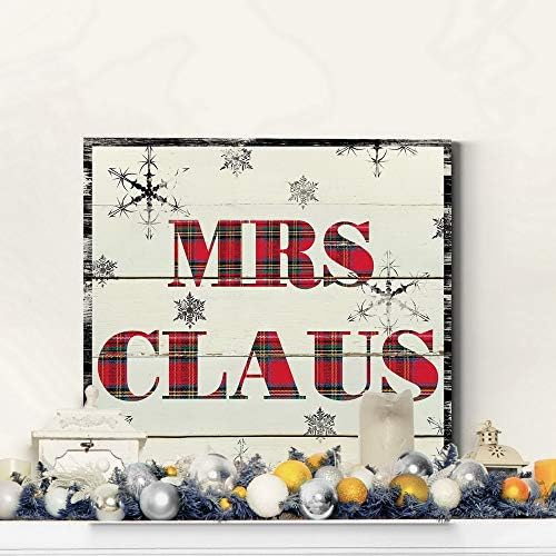 Renditions Gallery Canvas Wall Art for Christmas Decorations Mrs. Santa Claus Texture Abstract Artwork for Living Room Home Kitchen Wall Decor - 10"X10" LT05