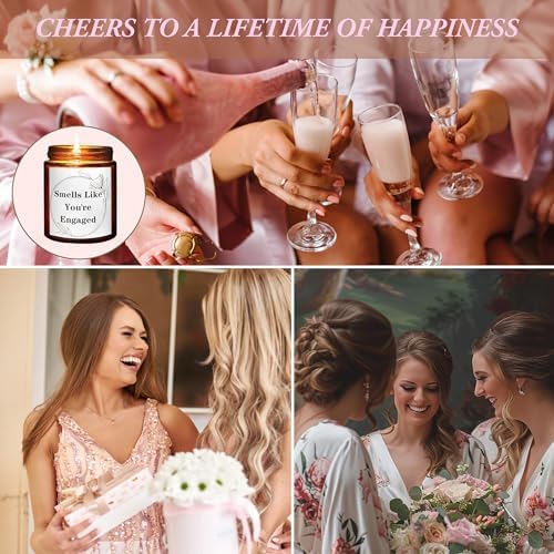 You're Engaged Candles - Aromatherapy Relaxing Gifts for Women, Bride to be, Newly Engaged Couples -Bridal Shower Gift for Her - Natural Soy Wax Lavender Vanilla Scented Candle for Home