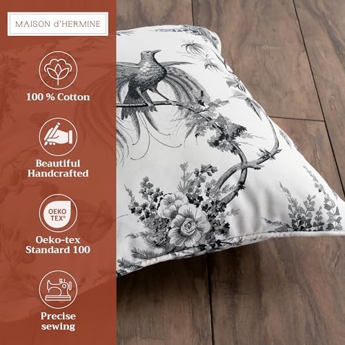 Maison d' Hermine Throw Pillow Covers 100% Cotton (20" x 20" - Pack of 1)