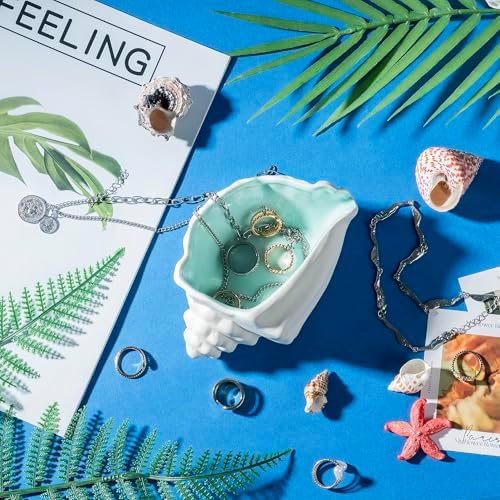 OSOPOLA Ceramic Conch Jewelry Tray Ocean Ring Holder Dish Key Tray