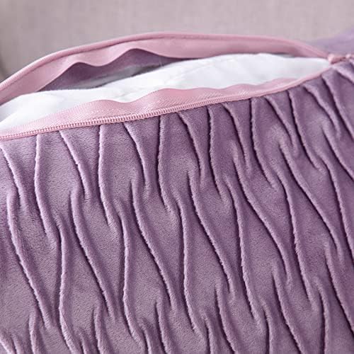 MADIZZ Set of 2 Super Soft Velvet Decorative Throw Pillow Covers 18x18 inch Violet Square with Texture Luxury Style Cushion Case Pillow Shell for Sofa Bedroom