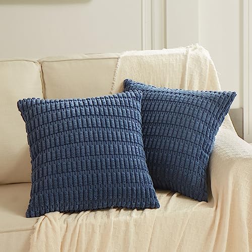 Fancy Homi 4 Packs Decorative Throw Pillow Covers for Living Room Couch Bed, Modern Farmhouse Boho Home Décor Accent Cushion Case, 20" x 20", Dusty Blue