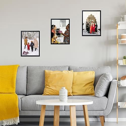 JCJMY 9.5x13 Picture Frame Set of 6 Black for Wall Hanging, Wall Mounting Horizontally or Vertically, 9.5 x 13 Wall Gallery Poster Photo Frame with Shatter Resistant Plexiglass, 6 Pack, Black
