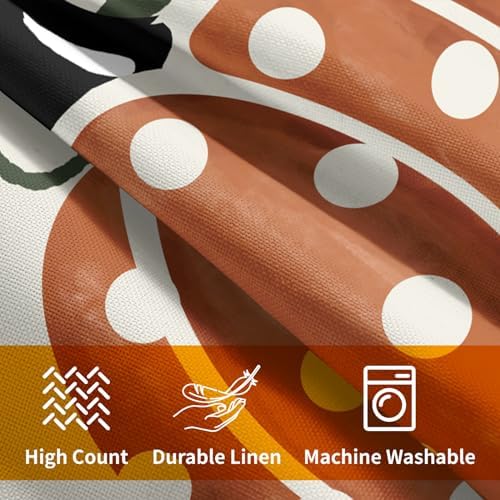 Fall Pumpkin Throw Pillow Cover 18x18 Inch Set of 2 Autumn Orange Pumpkin Outdoor Pillow Cases Polka Dot Beige Thanksgiving Farmhouse Square Cushion Covers for Sofa Couch Porch Patio Home Decor