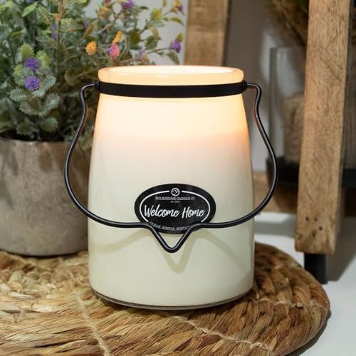Milkhouse Welcome Home Scented Soy Candle, 22 oz Butter Jar, 120+ Hr Burn