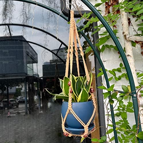 RIFNY Macrame Plant Hanger Indoor, Hanging Plant Holder, Brown, 2 PCS