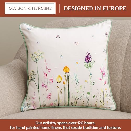 Maison d' Hermine Throw Pillow Covers 100% Cotton (18" x 18" - Pack of 1)