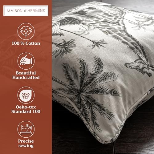 Maison d' Hermine Throw Pillow Covers 100% Cotton (20" x 20" - Pack of 1)