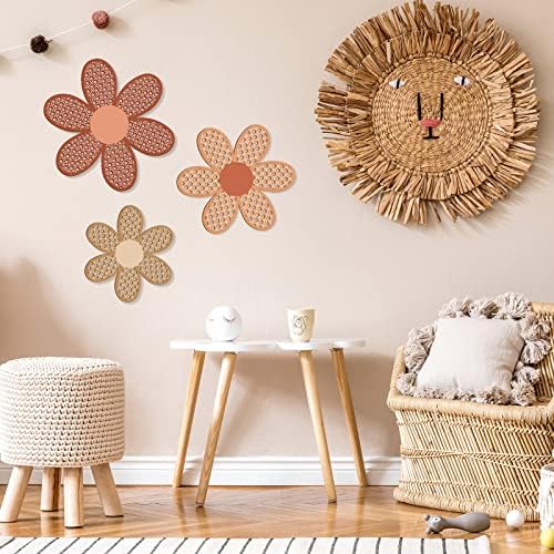 Maitys 3 Pcs Boho Daisy Flower Wall Decor Nursery Art,Fresh Color