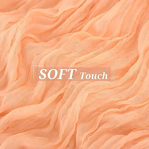10 Pack Blush Cheesecloth Table Runner, Extra Wide 35x120 Inch