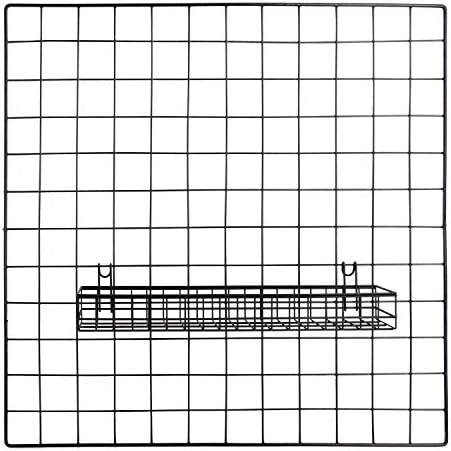 Kaforise Hanging Basket for Wire Wall Grid Panel, Multi-Function Wall Storage and Display Basket, Medium Size, Black Painted