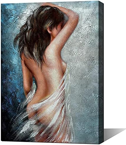 Abstract Woman Painting Canvas Art Print Framed Wall Art Girls Room Bedroom Decoration Modern Home Décor Artwork 16"x24" Large