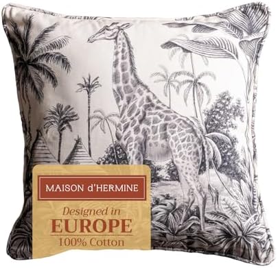 Maison d' Hermine Throw Pillow Covers 100% Cotton (20" x 20" - Pack of 1)