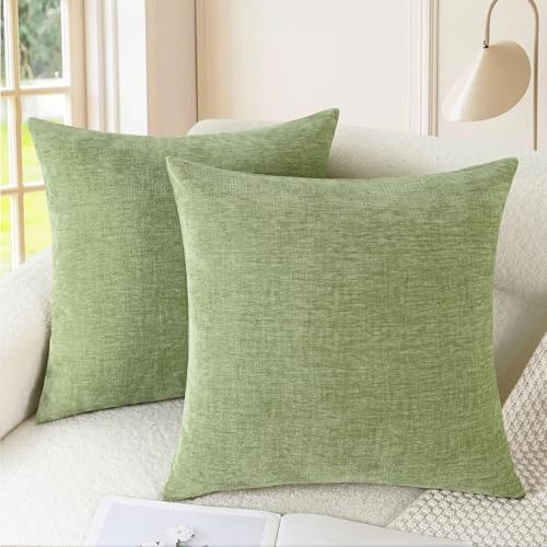 CaliTime Decorative Couch Throw Pillow Covers 24 X 24 Inches Sage Green