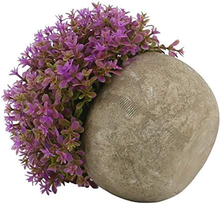 Ogrmar Mini Plastic Faux Plants in Pot/Small Topiary Shrubs Purple