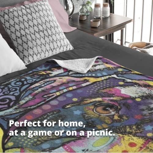 Dawhud Direct Colorful Dog Fleece Blanket for Bed, 50 x 60 inches Dean Russo Labrador Fleece Throw Blanket for Women, Men and Kids - Super Soft Plush Dog Blanket Throw Plush Blanket for Dog Lovers