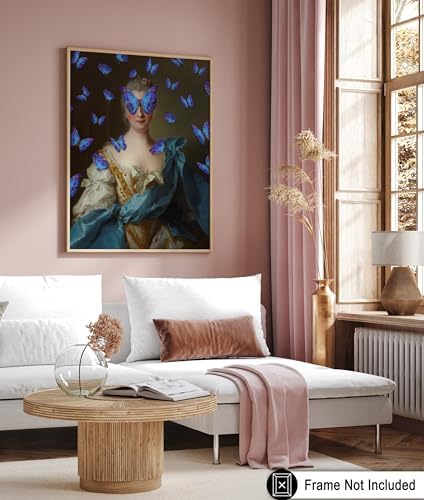 Poster Master Madam de La Porte Print - Portrait Painting Poster - Altered & Pop Art - Gift for Men & Women - Aesthetic Wall Decor for Bedroom, Living Room or Office - 18x24 Unframed Wall Art