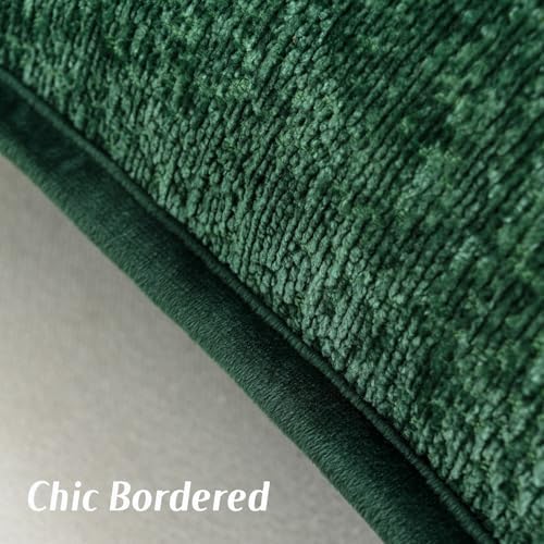 FUTEI Pack of 2 Chenille Soft Throw Pillow Covers 16x16 Inch, Dark Green