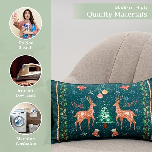 Maison d' Hermine Throw Pillow Covers 100% Cotton (12" x 20" - Pack of 1)