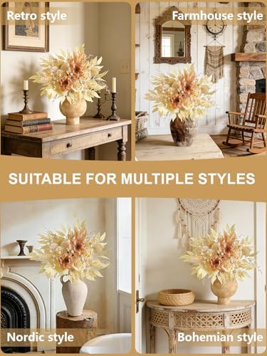 Champagne Artificial Greenery Stems Box Set, 61pcs 8 Kinds Faux Plants & Fake Flowers for Wedding DIY Bouquets Floral Arrangement Table Centerpieces Home Decor