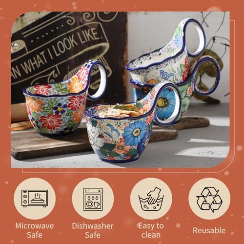 ALMA Soup Bowl with Large Handle 16oz,Giftable for Homemakers Fall Decor