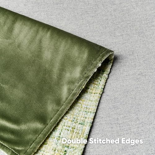 HAUSSY Pack of 2 Chenille Tweed Throw Pillow Covers 22x22 Inch, Light Green