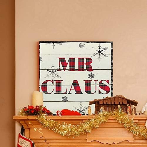 Renditions Gallery Canvas Wall Art for Christmas Decorations Mr Santa Claus Texture Abstract Artwork for Living Room Home Kitchen Wall Decor - 16"X16" LT05