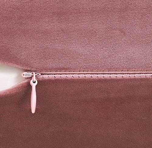 Jeneoo Velvet Throw Pillow Covers 18x18 Inch 2 Pack, Super Soft Thick Decorative Square Cushion Cases for Sofa Couch Bedroom Car, Dusty Rose