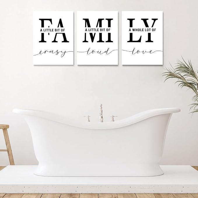 GUBIYU Home Wall Art for Living Room & Dining Room - Inspirational Quotes Poster, Family Sign, 16"x24" Canvas Print