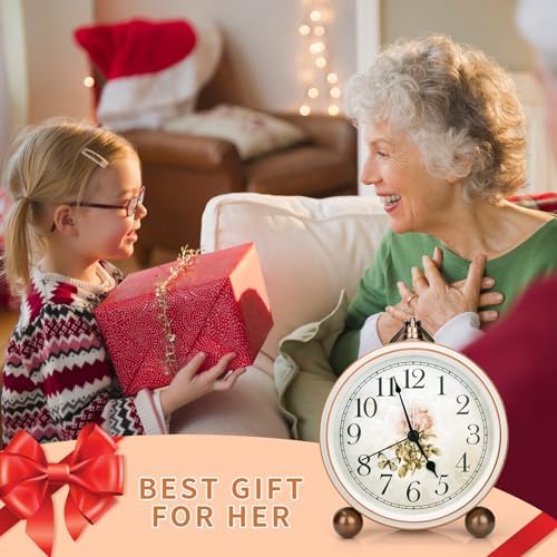 Maxspace Classic Vintage Clock - Elegant and Decorative Analog Clocks,Silent Non-Ticking Clock with Distressed Metal Frame for Office, Living Room or Bedroom