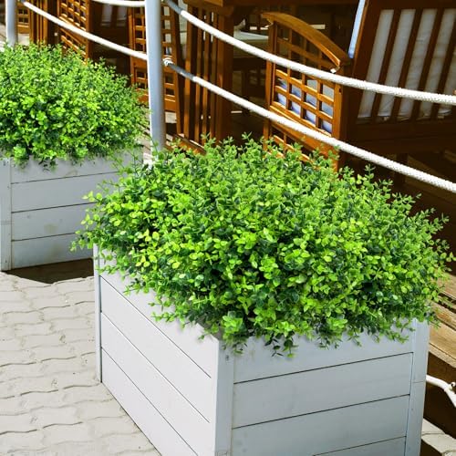 Bassion 24 Pcs Greenery Stems Fake Artificial Eucalyptus Plants Outdoors