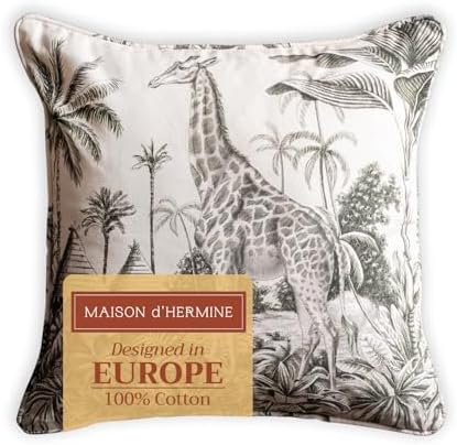 Maison d' Hermine Throw Pillow Covers 100% Cotton (18" x 18" - Pack of 1)
