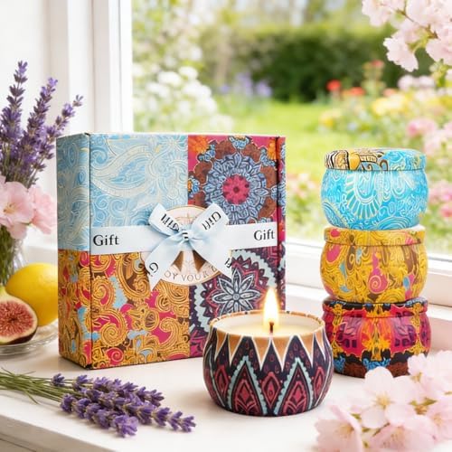Scented Candles Gift Set for Women, 4 Pack